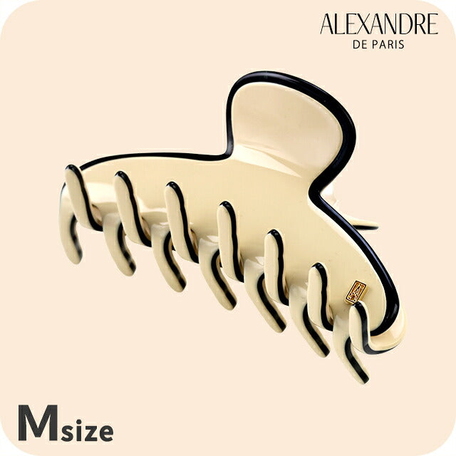 アレクサンドル ドゥ パリ ヘアクリップ レディース ブランド ALEXANDRE DE PARIS リズレMクリップ ACCM-14278-03-S ベージュ ブラック ACCM-14278-03-S
