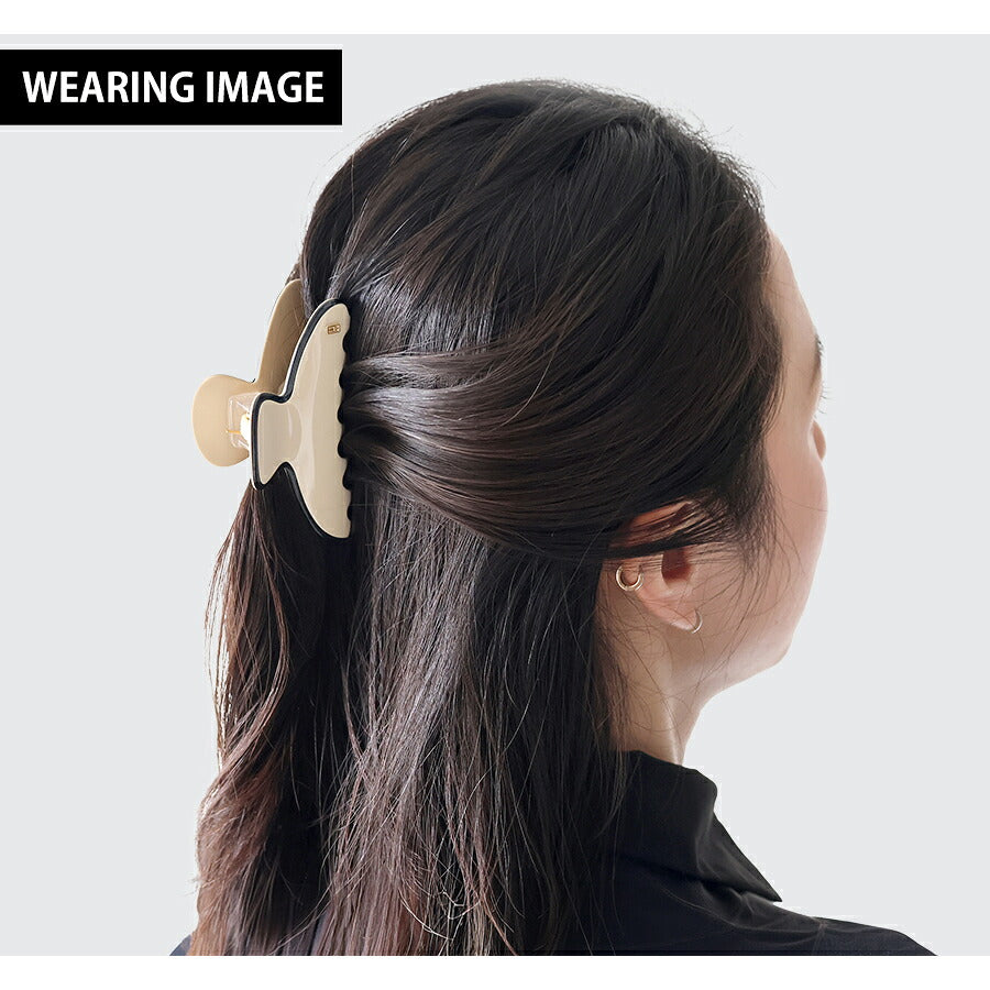 アレクサンドル ドゥ パリ ヘアクリップ レディース ブランド ALEXANDRE DE PARIS リズレMクリップ ACCM-14278-03-S ベージュ ブラック ACCM-14278-03-S