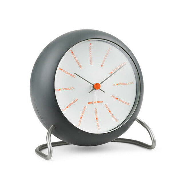 アルネ ヤコブセン 11cm クォーツ 電池式 置時計 ブランド メンズ レディース ARNE JACOBSEN AJ43694 アナログ ダークグレー 白 AJ43694