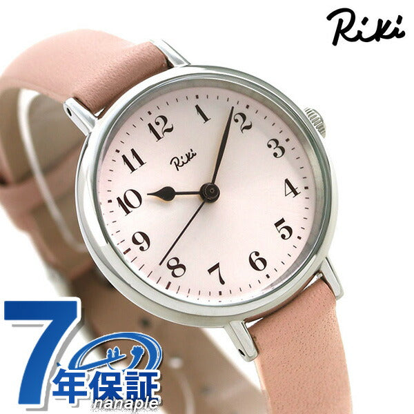 女性的精工手表品牌Seiko Seiko腌制锁粉红色花色Akqk447 Alba Riki皮革表带AKQK447