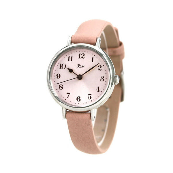 女性的精工手表品牌Seiko Seiko腌制锁粉红色花色Akqk447 Alba Riki皮革表带AKQK447