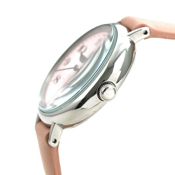 女性的精工手表品牌Seiko Seiko腌制锁粉红色花色Akqk447 Alba Riki皮革表带AKQK447