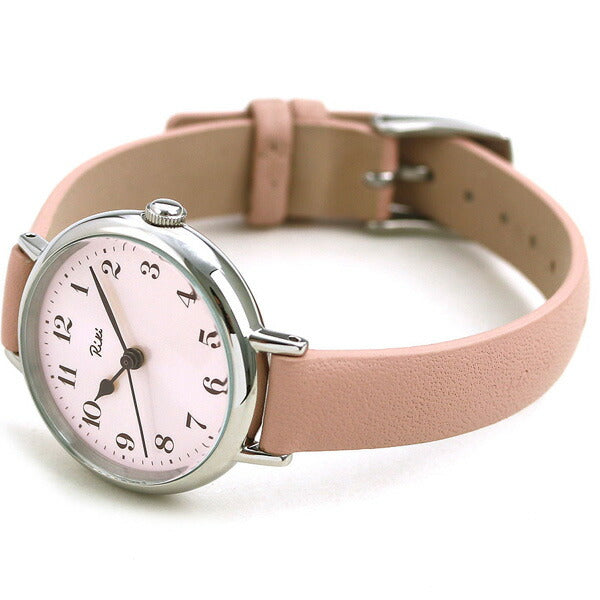 女性的精工手表品牌Seiko Seiko腌制锁粉红色花色Akqk447 Alba Riki皮革表带AKQK447