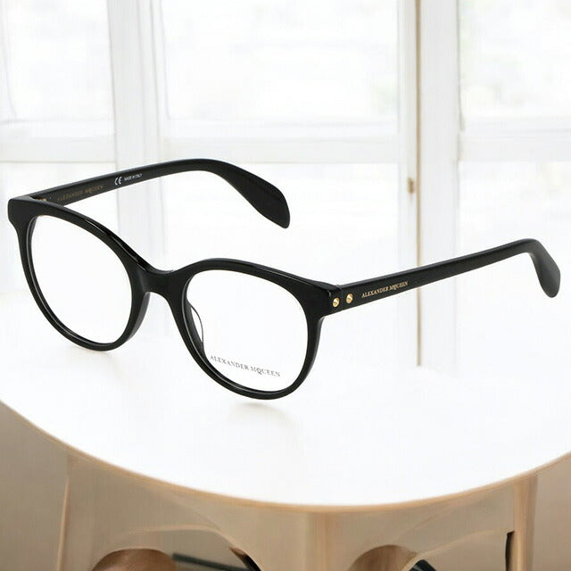 アレキサンダー・マックイーン 眼鏡 レディース ブランド Alexander McQueen AM0131O 001 INT OPT LDY ブラック AM0131O-001-INT-OPT-LDY