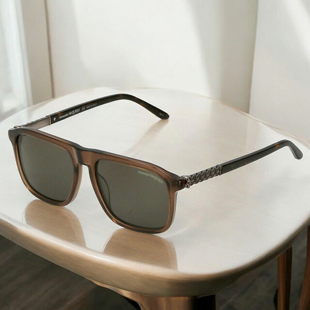 アレキサンダー・マックイーン サングラス メンズ ブランド Alexander McQueen AM0321S 003 INT SUN MEN ブラウン系 AM0321S-003-INT-SUN-MEN