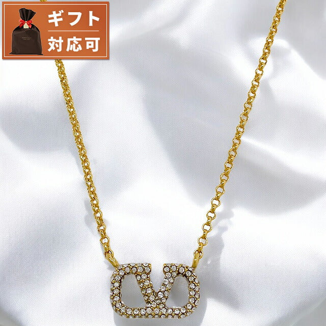 ヴァレンティノ VALENTINO 5W2J0Q37 YCW MH5 Vロゴ シグネチャー メタル クリスタル ネックレス ゴールド レディース アクセ VLOGO SIGNATURE STRASS NECKLACE ANVA00028L