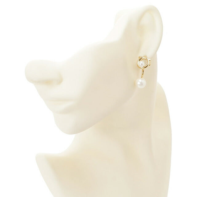 フェラガモ FERRAGAMO 736178 760386 001 ガンチーニ パール ピアス ゴールド レディース アクセサリー GANCINI EARRING WITH SYNTHETIC PEARL APFR00033L