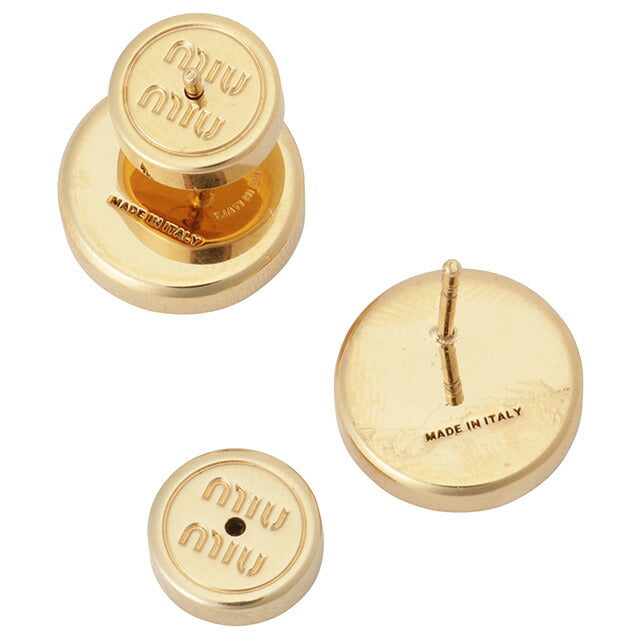 ミュウミュウ MIUMIU 5JO907 2F5I F0056 ロゴ メタル スタッド ピアス ゴールド レディース アクセサリー APMI00016L