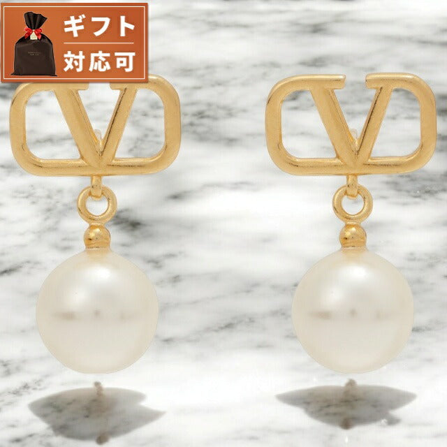 ヴァレンティノ VALENTINO 5W2J0E36 UXM 0O3 Vロゴ シグネチャー メタル パールビーズ スタッド ピアス レディース アクセサリー APVA00019L