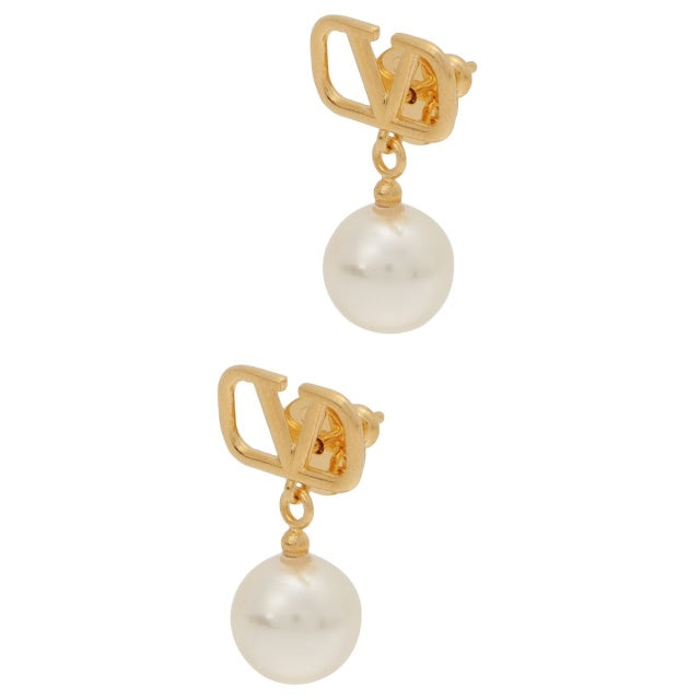 ヴァレンティノ VALENTINO 5W2J0E36 UXM 0O3 Vロゴ シグネチャー メタル パールビーズ スタッド ピアス レディース アクセサリー APVA00019L