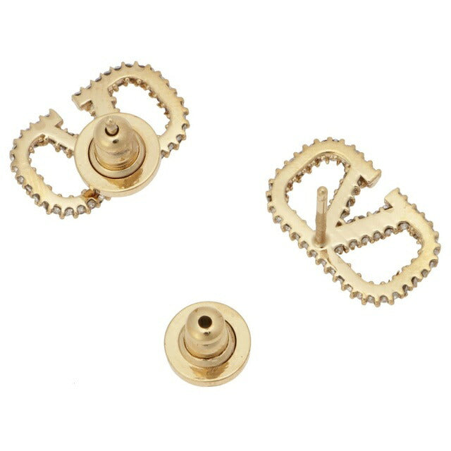 ヴァレンティノ VALENTINO 5W2J0F85 YCW MH5 Vロゴ シグネチャー メタル クリスタル ピアス ゴールド レディース アクセサリー APVA00020L