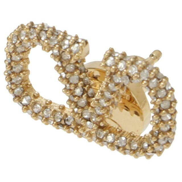 ヴァレンティノ VALENTINO 5W2J0F85 YCW MH5 Vロゴ シグネチャー メタル クリスタル ピアス ゴールド レディース アクセサリー APVA00020L