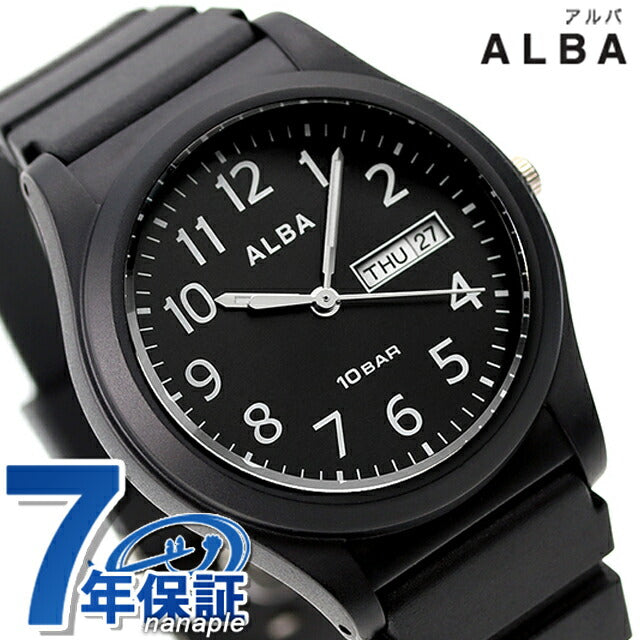 Seiko Alba Sports Quartz男士观看Seiko Alba AQPJ411模拟全黑纪念品礼物AQPJ411