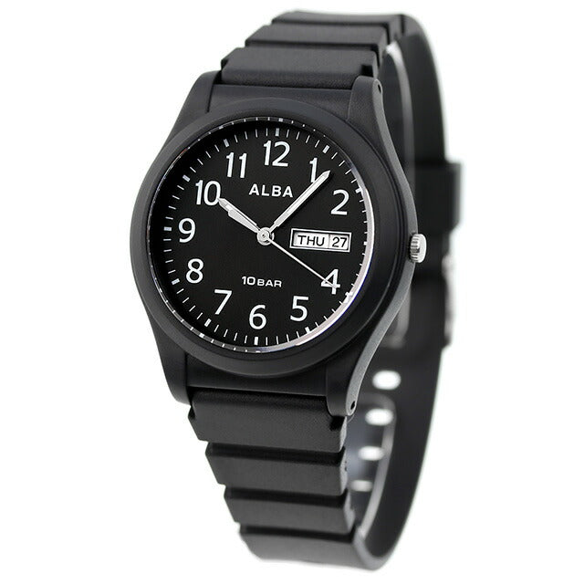 Seiko Alba Sports Quartz男士观看Seiko Alba AQPJ411模拟全黑纪念品礼物AQPJ411