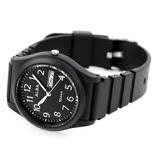 Seiko Alba Sports Quartz男士观看Seiko Alba AQPJ411模拟全黑纪念品礼物AQPJ411