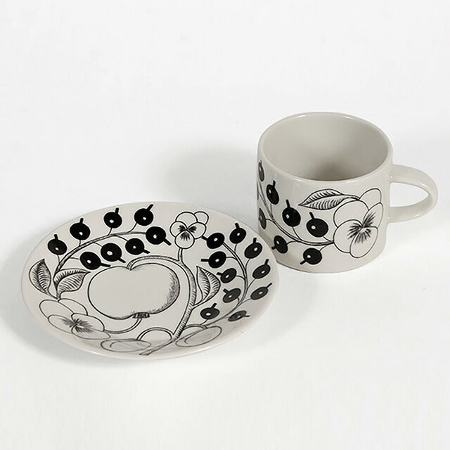 アラビア コーヒーカップ&ソーサー ブランド ARABIA コーヒーC/S パラティッシブラック 6674-6675 ブラック-ホワイト 雑貨 ARA6674-6675011