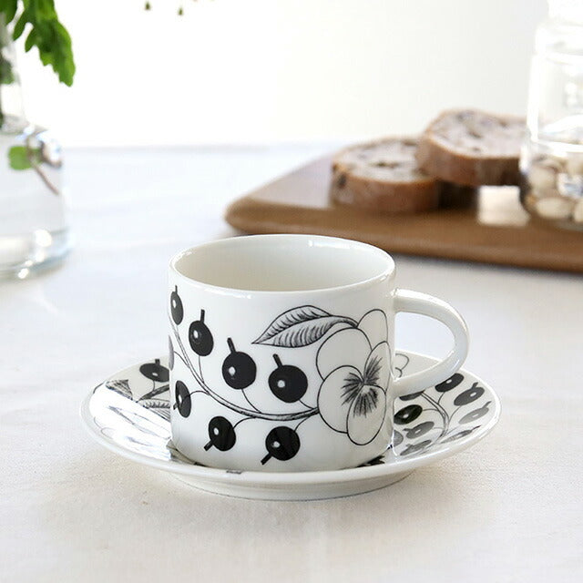 アラビア コーヒーカップ&ソーサー ブランド ARABIA コーヒーC/S パラティッシブラック 6674-6675 ブラック-ホワイト 雑貨 ARA6674-6675011