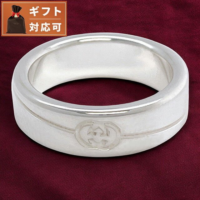 グッチ GUCCI 774052 J8400 8106 20号 ダイアゴナル インターロッキングG リング 指輪 日本サイズ19号 シルバー メンズ レディース ユニセックス アクセサリー ARGU00575M