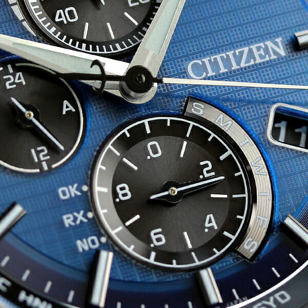 Citizen Eco Drive太阳能无线电钛计时码表AT8040-57L男士手表品牌蓝色AT8040-57L