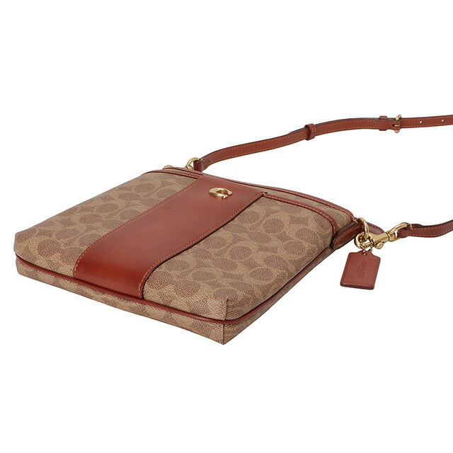 コーチ COACH CC533 B4NQ4 キット シグネチャー キャンバス ショルダーバッグ メッセンジャー クロスボディ タン ラスト レディース 記念品 プレゼント ギフト BBCO01099L