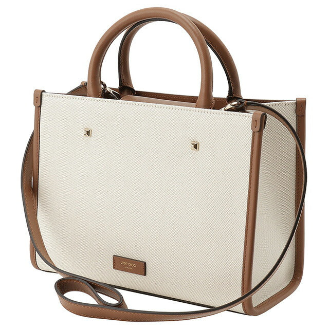 ジミーチュウ JIMMY CHOO VARENNE S TOTE LJJ NATURAL TAUPE DARK TAN LIGHT GOLD ヴァレンヌ アヴェニュー アベニュー キャンバス BBJM00228L