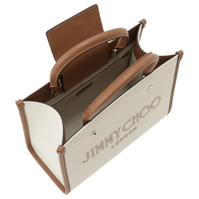 ジミーチュウ JIMMY CHOO VARENNE S TOTE LJJ NATURAL TAUPE DARK TAN LIGHT GOLD ヴァレンヌ アヴェニュー アベニュー キャンバス BBJM00228L