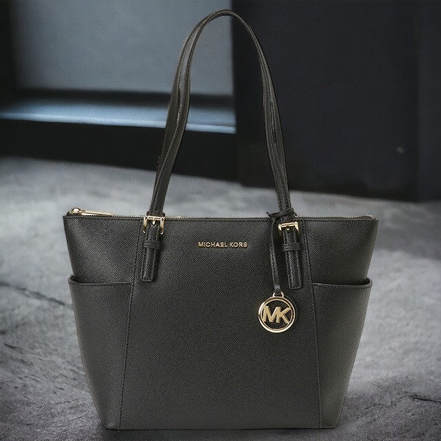 マイケルコース MICHAEL KORS 30F2GTTT8L 001 BLACK MKロゴチャーム付 トートバッグ ショルダーバッグ ブラック レディース JET SET ITEM EW TZ TOTE BBMK00422L