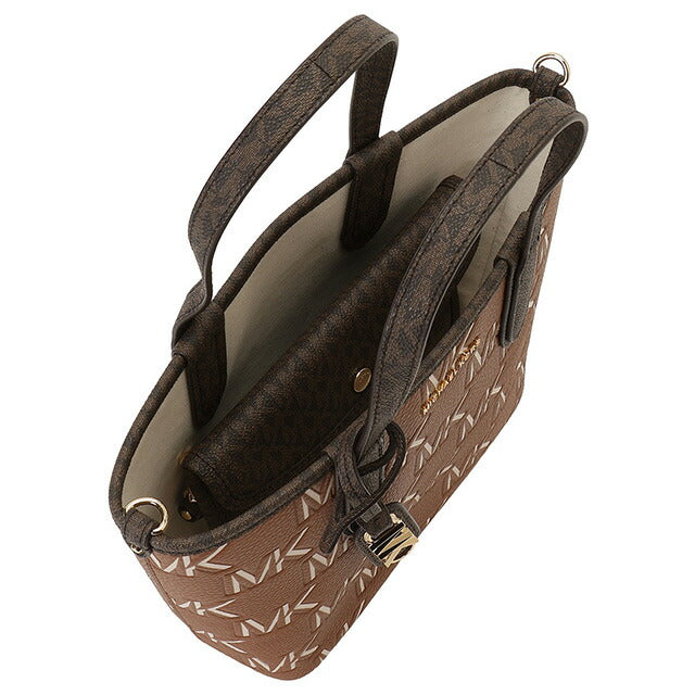 マイケルコース MICHAEL KORS 30F3GZAT0L 227 BRN/LUGGAGE エリーザ ポーチ付 MKロゴプリント トートバッグ エクストラスモール 2WAY BBMK00445L