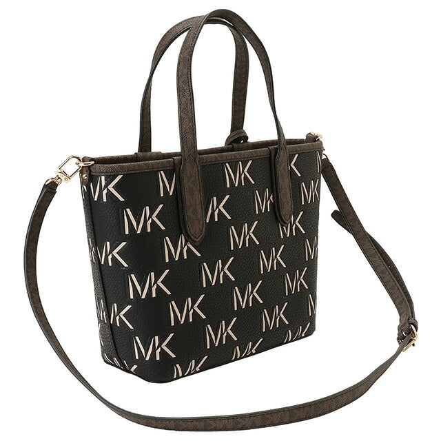 マイケルコース MICHAEL KORS 30F3GZAT0L 292 BROWN/BLK エリーザ ポーチ付 MKロゴプリント トートバッグ エクストラスモール 2WAY BBMK00446L