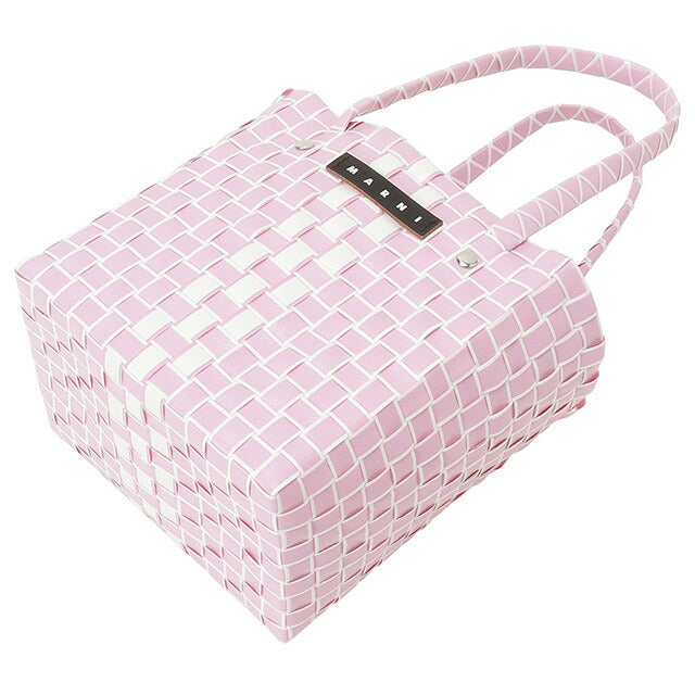 マル二 MARNI M00638 M00IW 0MC20 マルニキッズ ボックスバスケット かごバッグ ミニハンドバッグ ロゴ ウーブンバッグ ピクニックバッグ BBMN00105L