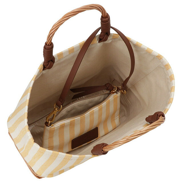 ウィークエンド マックスマーラ WEEKEND MAX MARA 2355111634600 003 ポーチ付 パナマ ハンドバッグ ストライプ ラタンかごバッグ イエロー BBMR00009L