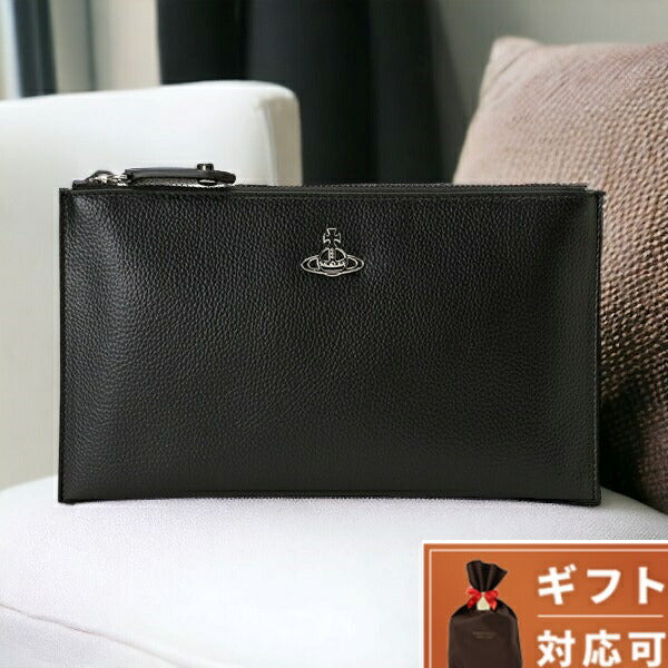 ヴィヴィアンウエストウッド Vivienne Westwood 52030003U S000D N403 ヴィーガングレイン クラッチバッグ ジップポーチ ブラック BBVV00335L