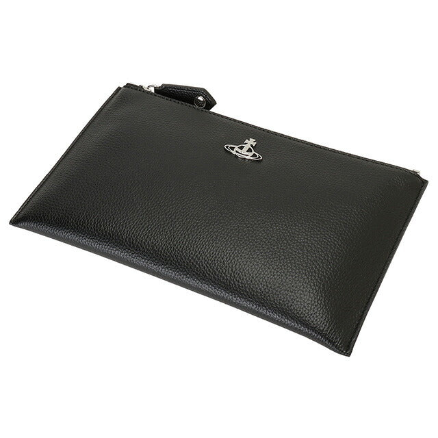 ヴィヴィアンウエストウッド Vivienne Westwood 52030003U S000D N403 ヴィーガングレイン クラッチバッグ ジップポーチ ブラック BBVV00335L