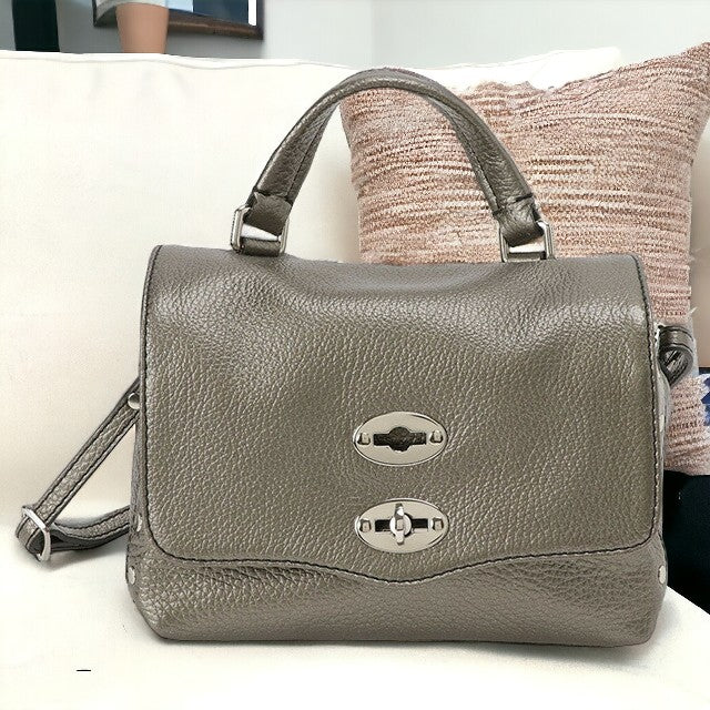 ザネラート ZANELLATO 068010 0040000 Z0101 BABY ポスティーナ ベイビー デイリー 2WAY ショルダーバッグ ハンドバッグ メタリックグレー 記念品 ギフト BBZA00003L