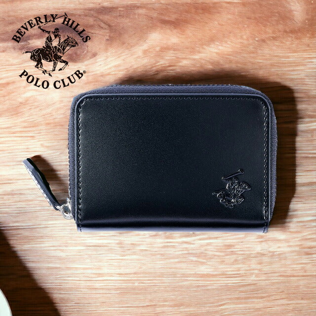BEVERLY HILLS POLO CLUB ラウンド長財布 BHG-M1001 BLACK/NAVY ビバリーヒルズポロクラブ 財布 メンズ ブランド 長財布 革