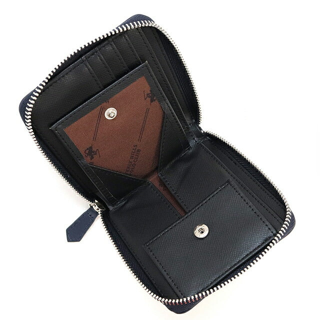 ビバリーヒルズポロクラブ 財布 メンズ ブランド 二つ折り財布 革 レザーウォレット 小銭入れあり ネイビー ブラック BHG-M1004-NVBK
