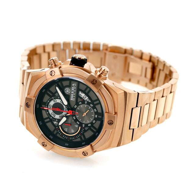 ブレラ ミラノ スーパースポルティーボ エヴォ 腕時計 ブランド メンズ クロノグラフ BMSSQC4502C-BRC ブラック ピンクゴールド 黒 BMSSQC4502C-BRC