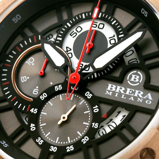 ブレラ ミラノ スーパースポルティーボ エヴォ 腕時計 ブランド メンズ クロノグラフ BMSSQC4502C-BRC ブラック ピンクゴールド 黒 BMSSQC4502C-BRC