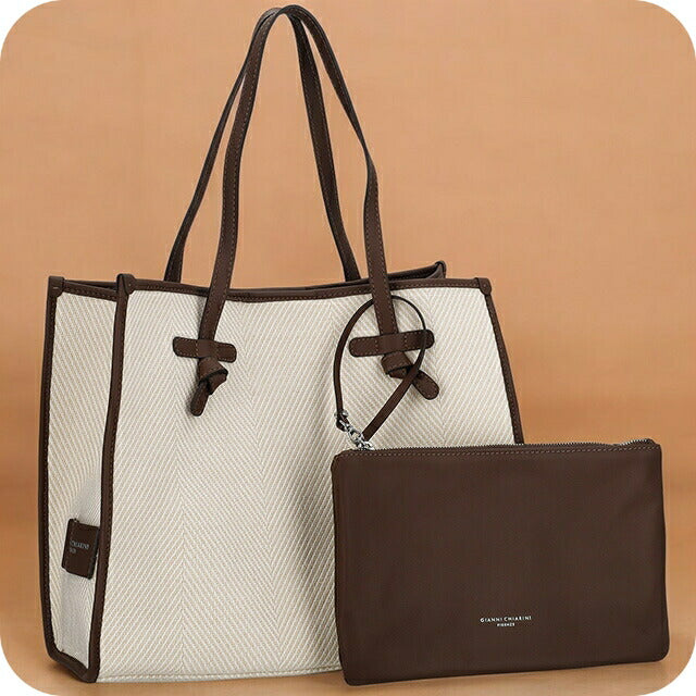 ジャンニ・キアリーニ トートバッグ レディース ブランド GIANNI CHIARINI BS 6850 SPIGA ホワイト/ブラウン BS6850SPIGA-VAPAN