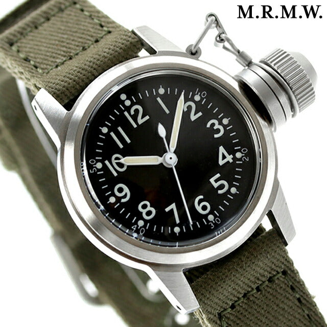 モントルロロイ ミリタリーウォッチ クオーツ 腕時計 ブランド メンズ レディース M.R.M.W. Buships watch アナログ ブラック カーキ 黒 BSPS-E1-FAB-GR