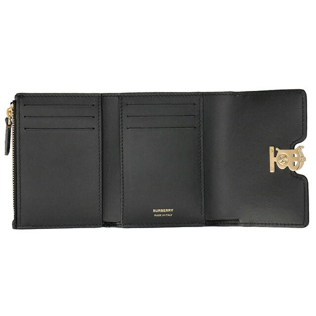 バ-バリ- 三つ折り財布 レディース ブランド BURBERRY 8049217 ブラック BU-8049217