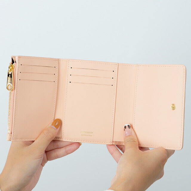 バ-バリ- 三つ折り財布 レディース ブランド BURBERRY 8056100 ライトピンク BU-8056100