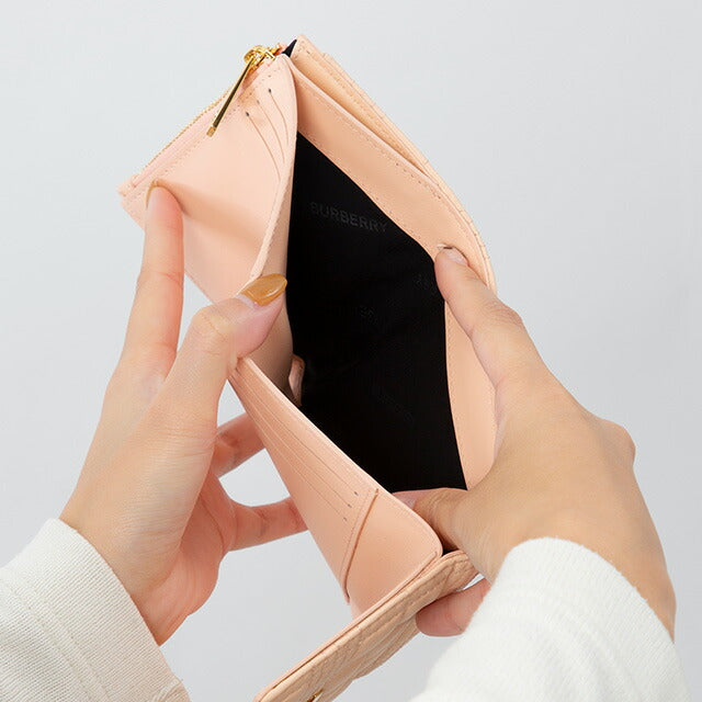 バ-バリ- 三つ折り財布 レディース ブランド BURBERRY 8056100 ライトピンク BU-8056100