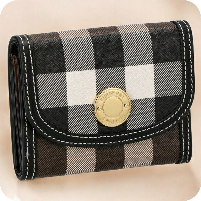 バ-バリ- 三つ折り財布 レディース ブランド BURBERRY 8062300 ダークバーチブラウン BU-8062300