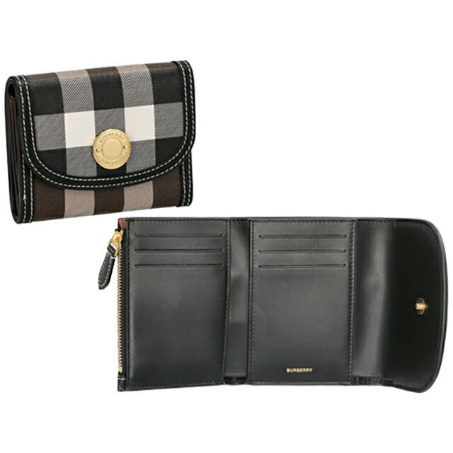 バ-バリ- 三つ折り財布 レディース ブランド BURBERRY 8062300 ダークバーチブラウン BU-8062300