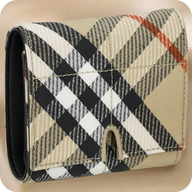 バ-バリ- 三つ折り財布 レディース ブランド BURBERRY 8099218 ベージュ BU-8099218