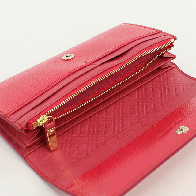 バーバリー 長財布ニ折小銭入付き レディース ブランド BURBERRY 3975041 CRIMSON PINK 財布 BUR3975041011