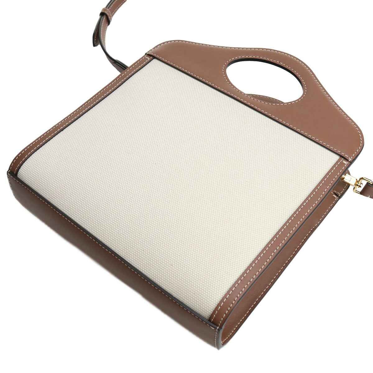 バーバリー トートバッグ レディース ブランド コットン イタリア 8039361 NATURAL-MALT BROWN ホワイト系 ブラウン系 バッグ BUR8039361011