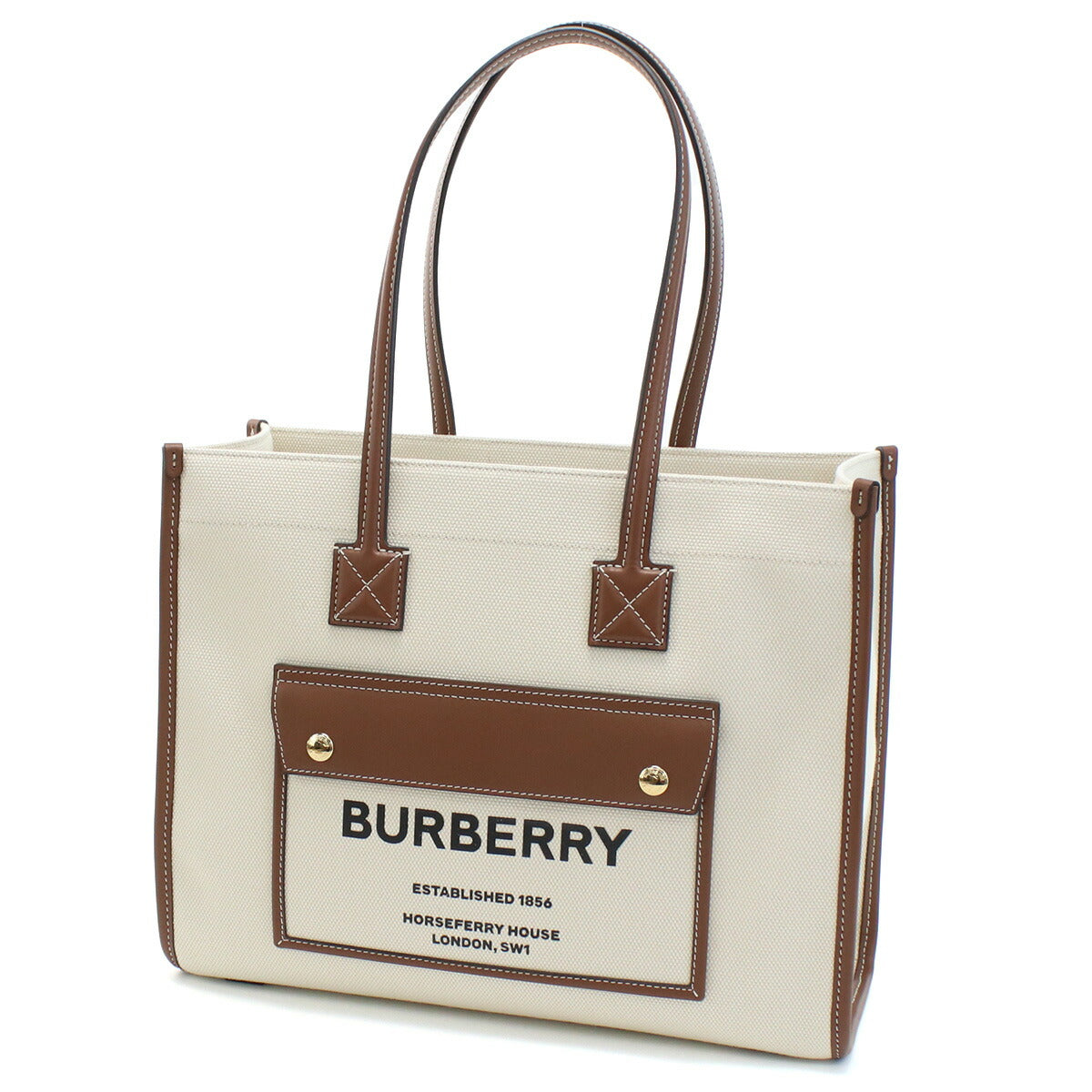 バーバリー トートバッグ レディース ブランド コットン イタリア 8044138 NATURAL-TAN ホワイト系 ブラウン系 バッグ BUR8044138011