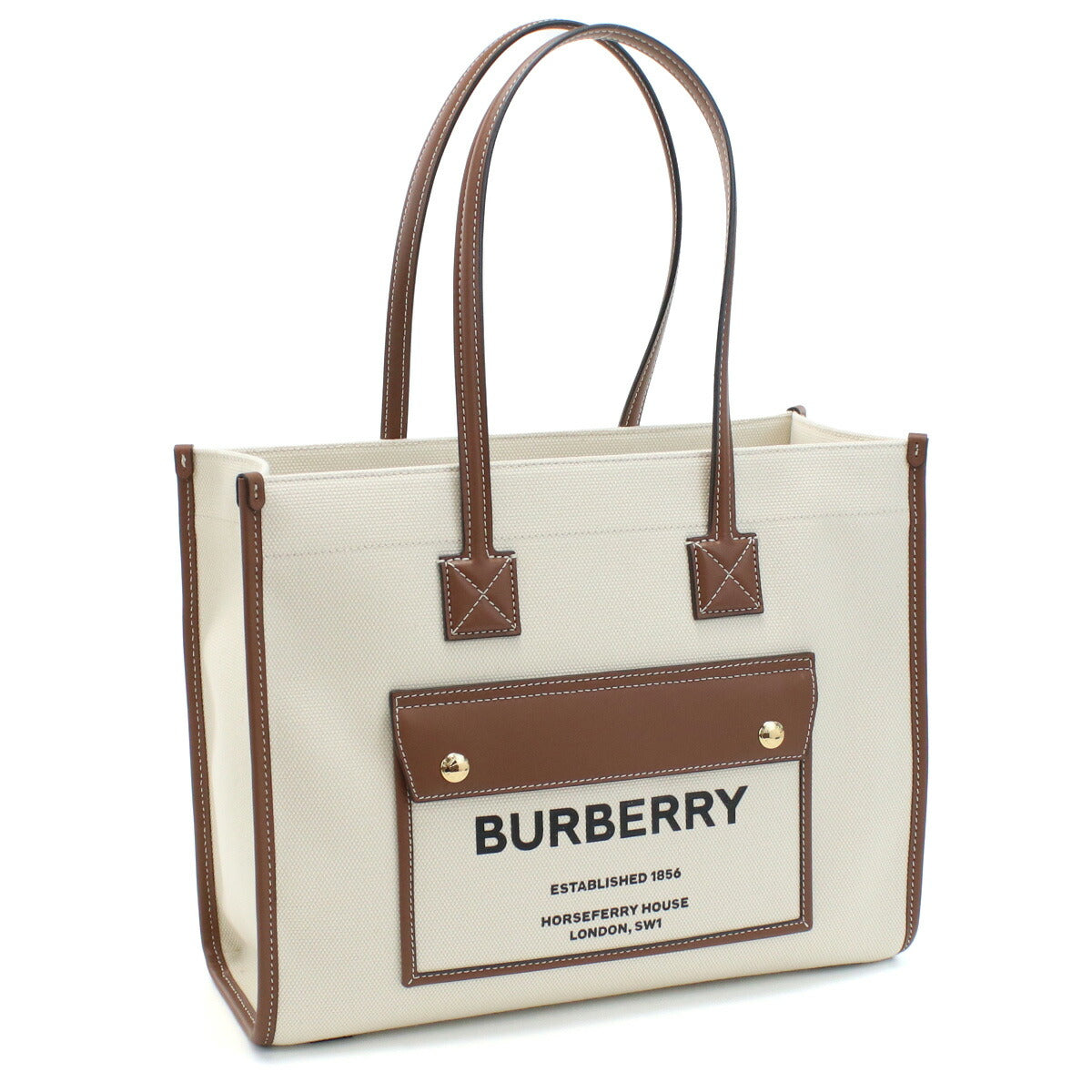 バーバリー トートバッグ レディース ブランド コットン イタリア 8044138 NATURAL-TAN ホワイト系 ブラウン系 バッグ BUR8044138011